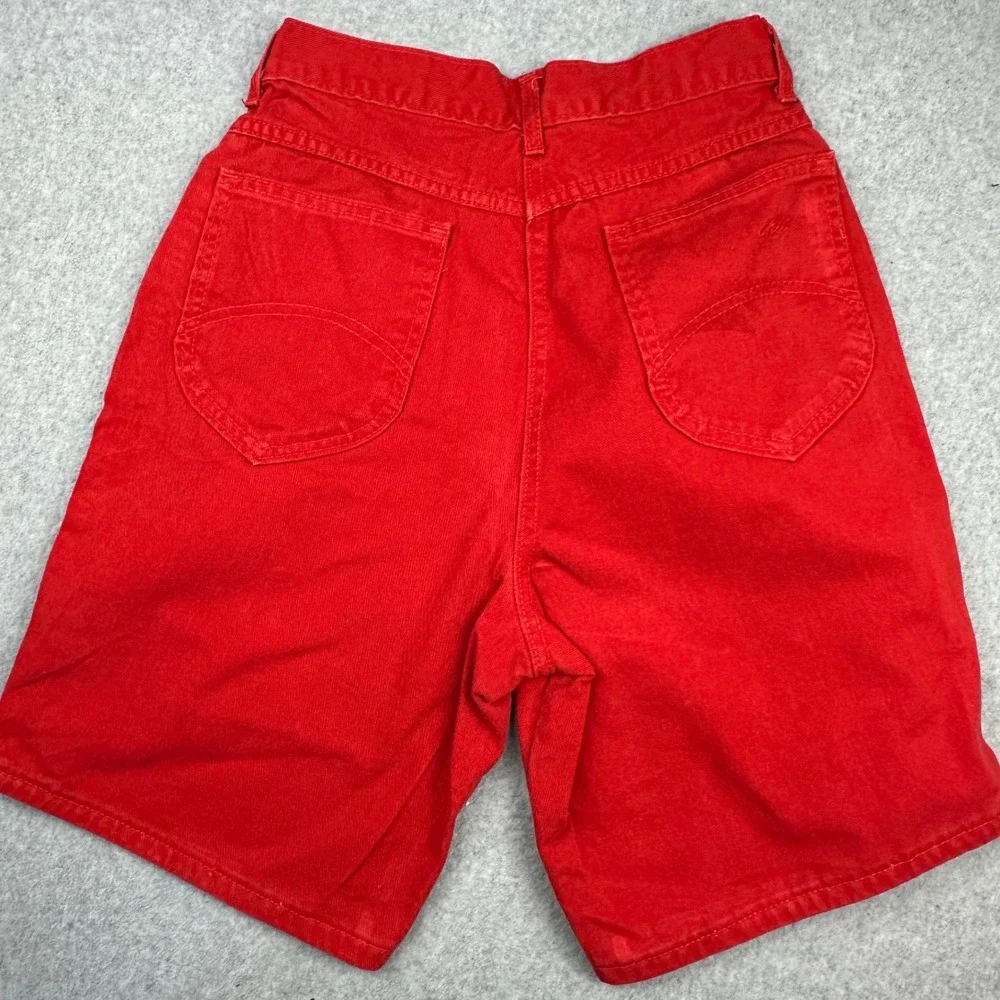 Vintage 90s Chic High Waisted Denim Shorts Red Mom Size 10 Made in‎ USA